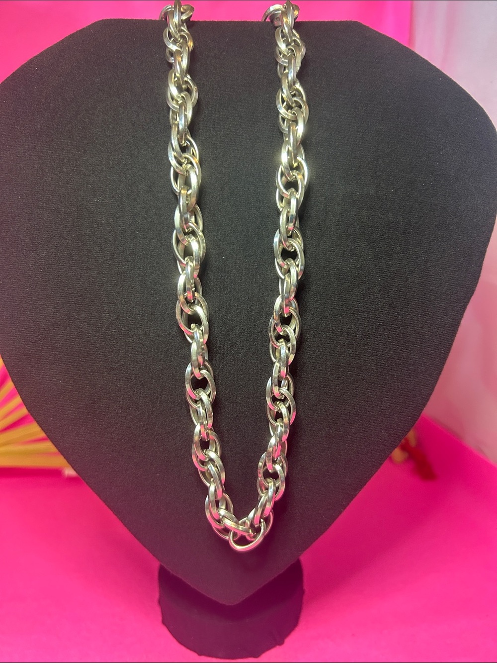 Steel Silvertone Chain Necklace - Unisex Jewelry